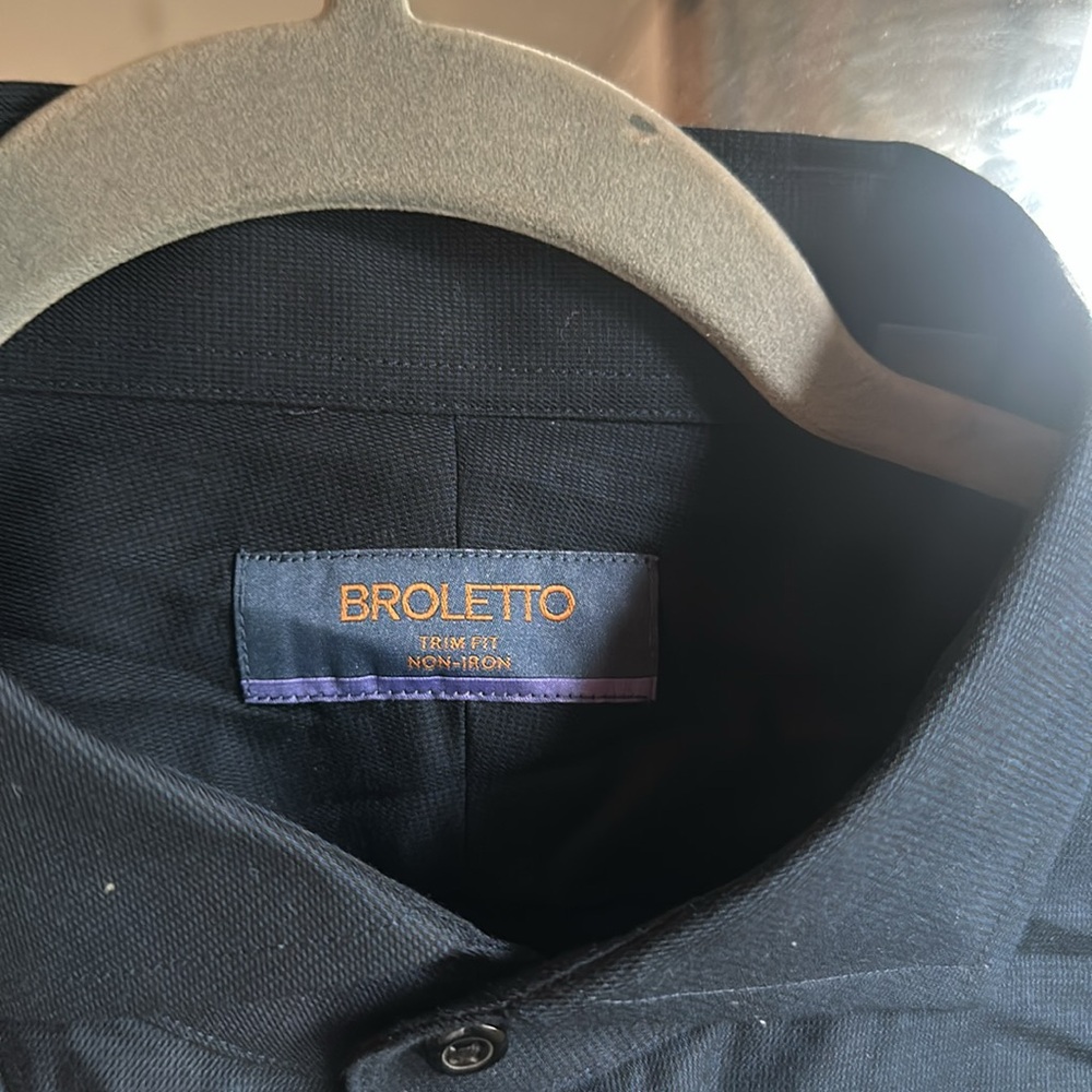 Men's Dark Blue Dress Shirt - Picture 4 of 5